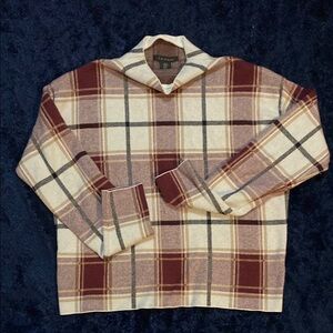 Plaid Sweater in Red and Cream